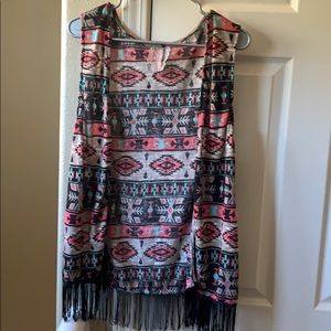 Aztec print vest